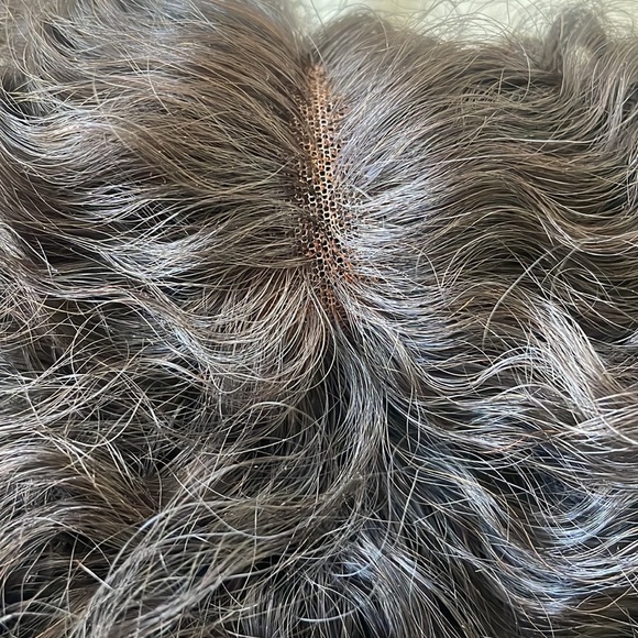 💕 12” HUMAN HAIR SHORT Curly Wig With Bangs FULL CAP WITH BAND & lace top part - Picture 8 of 17